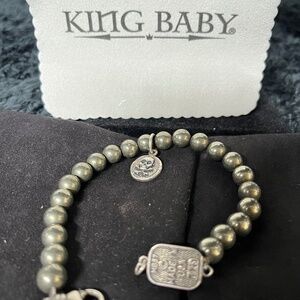 King baby silver bead bracelet